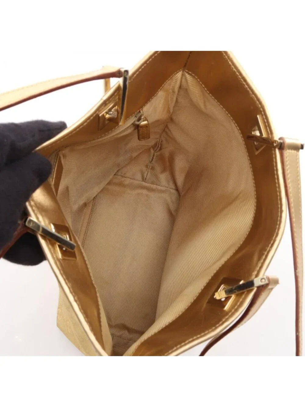 Gucci Tote GG Canvas 002 Gold Handbag